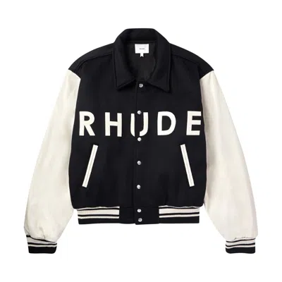 Pre-owned Rhude Collegiate Jacket 'black/cream'