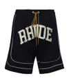 Rhude Collegiate Logo-print Mesh Shorts In Black