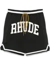 Rhude Collegiate Basketball Shorts Featuring Pockets In Black