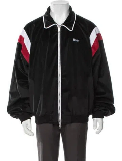 Pre-owned Rhude Colorblock Pattern Bomber Jacket In Black