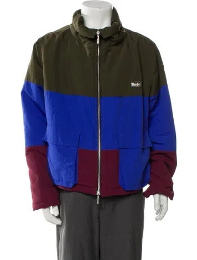Pre-owned Rhude Colorblock Pattern Jacket In Blue