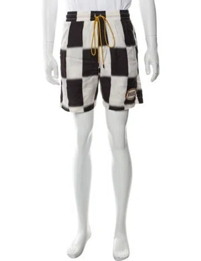 Pre-owned Rhude Colorblock Pattern Jogger Shorts In Multi
