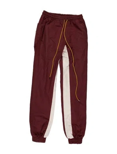 Pre-owned Rhude Colorblock Pattern Joggers In Burgundy/neutrals