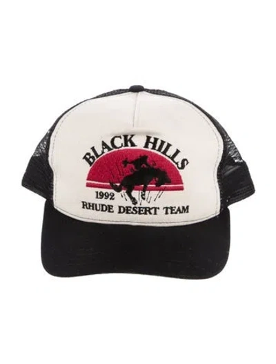 Pre-owned Rhude Colorblock Truckers Hat In Black