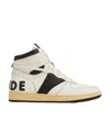 Rhude Colour-block High-top Sneakers In Nude