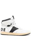 Rhude Rhecess Smooth High-top Sneakers In White