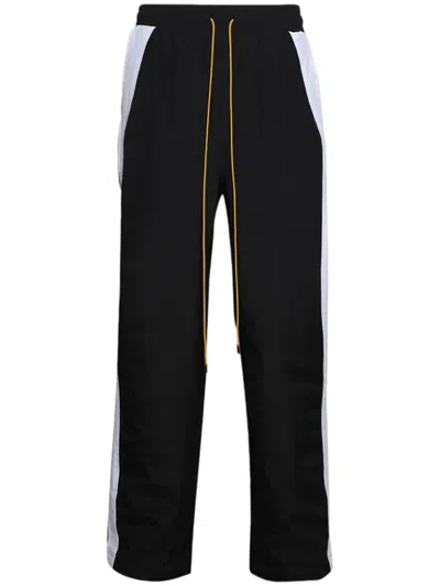 Rhude Colour-block Track Pants In Black