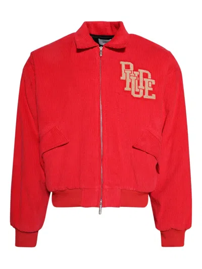 Rhude Corduroy Logo-detail Jacket In Red