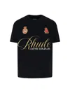 Rhude Script Crest T-shirt In Black  