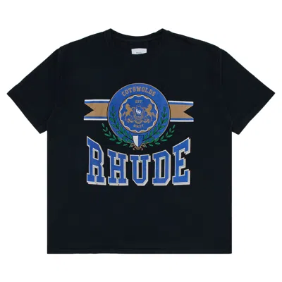 Pre-owned Rhude Cotswold Crest Tee 'vintage Black' | Men's Size Xl