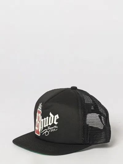 Rhude Cotton Blend Baseball Cap With Logo In Black