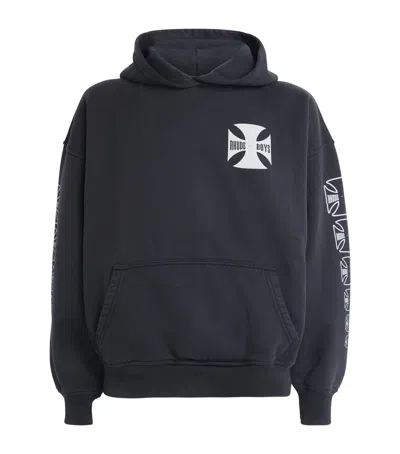 Rhude Cotton Cross Hoodie In Blue
