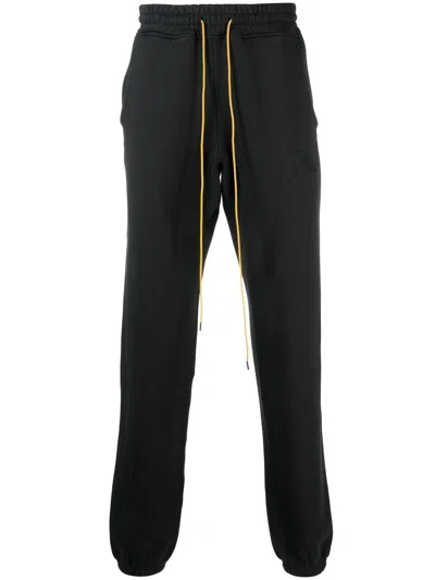 Rhude Cotton Drawstring Track Pants In Blue