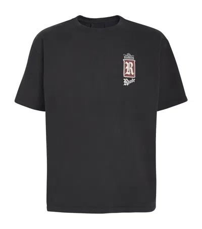 Rhude Cotton Fumar 91 T-shirt In Black