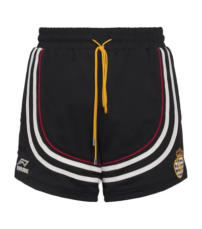 Rhude Cotton Lago Veille Soccer Shorts In Black