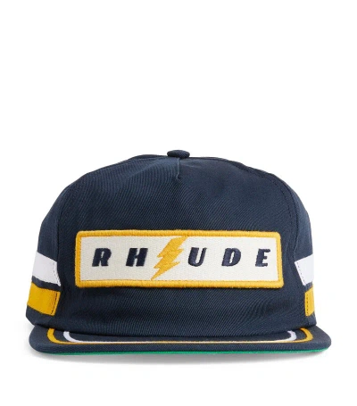 Rhude Cotton Logo Cap In Navy