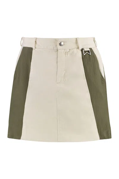 Rhude Cotton Mini Skirt In Panna