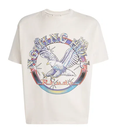 Rhude Cotton Notting Hill Graphic T-shirt In Gray