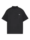 Rhude Classique Mock Neck Tee In Black