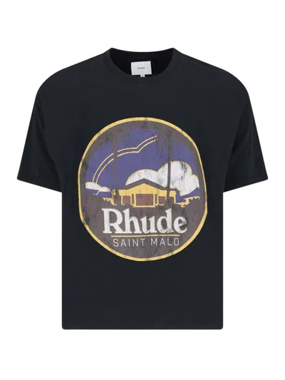 Rhude Cotton T-shirt In Black