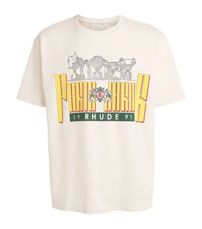 Rhude Cotton Trofeo Print T-shirt In Neutral