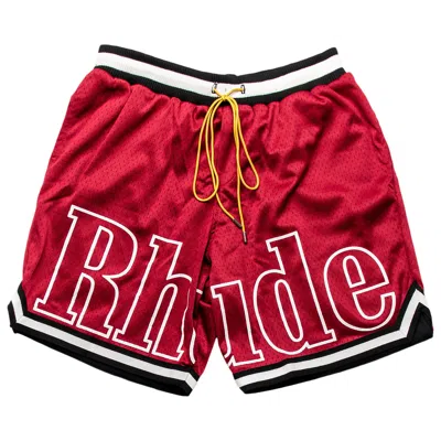 Pre-owned Rhude Court Logo Short 'maroon' | Red | Men's Size Xs