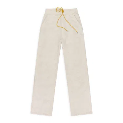 Rhude Cream Script Logo Sweatpant In White