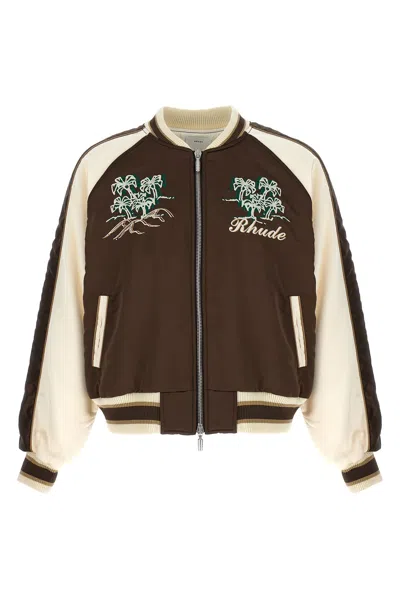 Rhude 'crepe Satin Souvenir' Bomber Jacket