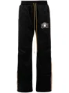 RHUDE CREST-EMBROIDERED VELVET TRACK PANTS