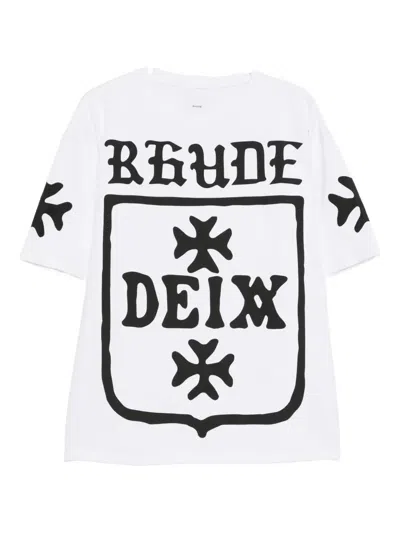 Rhude Crest-print T-shirt In White