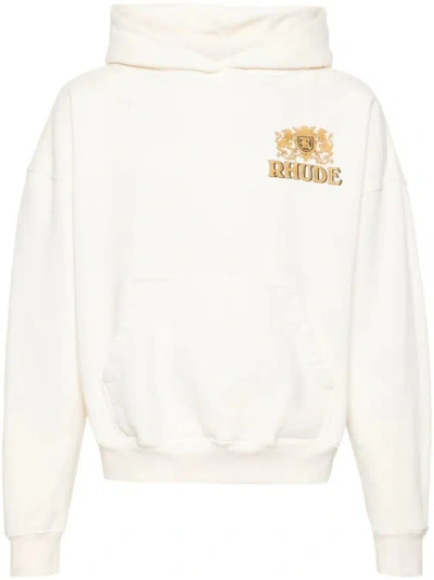 Rhude Cresta Cigar Cotton Hoodie In White