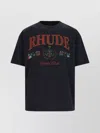 Rhude Crew Neck Graphic Print In Grey