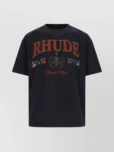Rhude Crew Neck Graphic Print In Grey