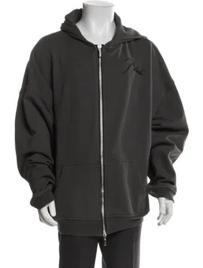 Pre-owned Rhude Crew Neck Long Sleeve Hoodie In Gray