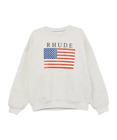 Rhude Crew Neck Sweatshirt In Gray