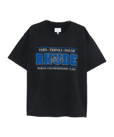 Rhude Logo-print T-shirt In Black