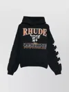 Rhude Crewneck Sweater With Front Graphic Print In Black