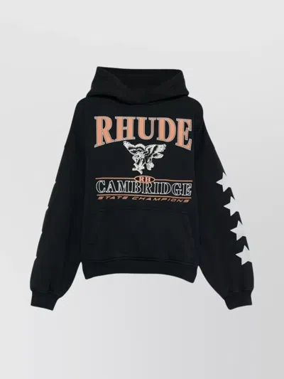 RHUDE CREWNECK SWEATER WITH FRONT GRAPHIC PRINT