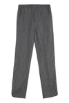 Rhude Cropped Pinstripe-motif Trousers In Grey