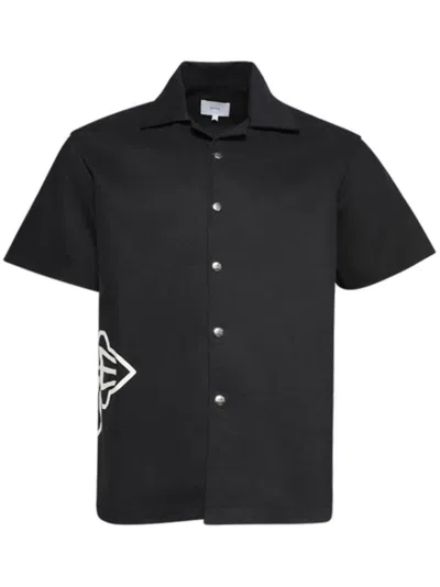Rhude Cross Logo Snap Shirt For Men - Fw24 In Black