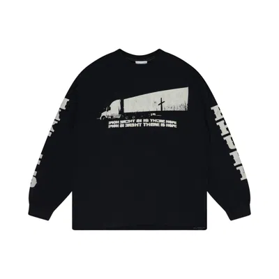 Pre-owned Rhude Cross Long-sleeve T-shirt 'black' | Men's Size M