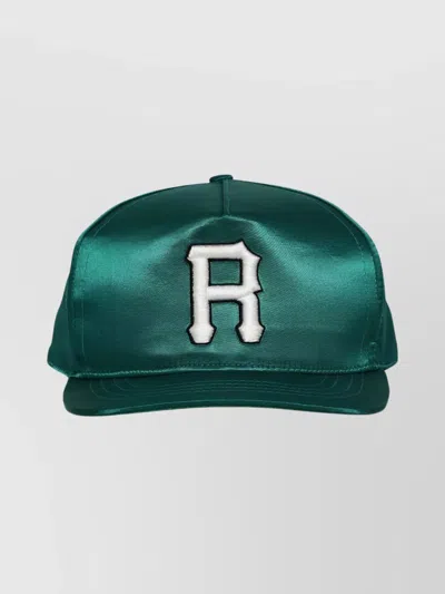 Rhude Curved Brim Satin Look Structured Hat In Green