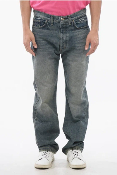 Rhude Dark Washed 90s Jeans With Belt Loops 22cm In Blue