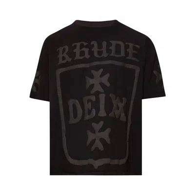 Pre-owned Rhude Deix Shield Oversized Tee 'black' | Men's Size Xxl