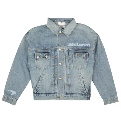 Pre-owned Rhude Denim Embroidered Jacket 'indigo Blue' | Men's Size L