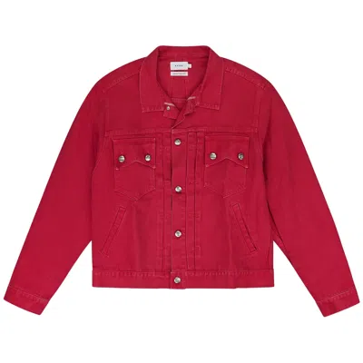 Pre-owned Rhude Denim Jacket 'red' | Men's Size M