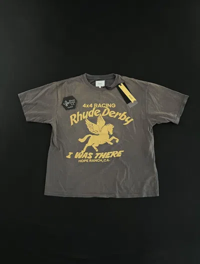 Pre-owned Rhude Derby Racing Tee In Gray