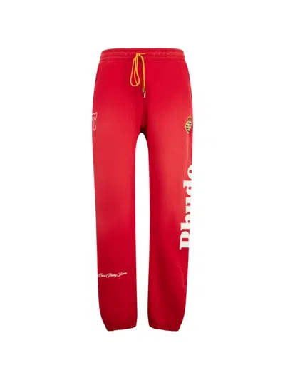 Rhude Desert Racing Script Track Pants In Red