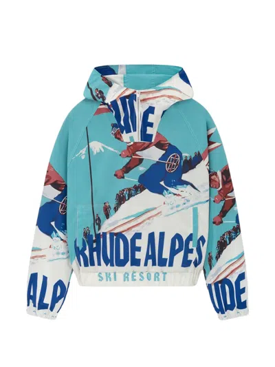 Rhude Deux Resort Graphic-print Jacket In Blue