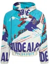 Rhude Hooded Technical Jacket In Light Blue In Blue
